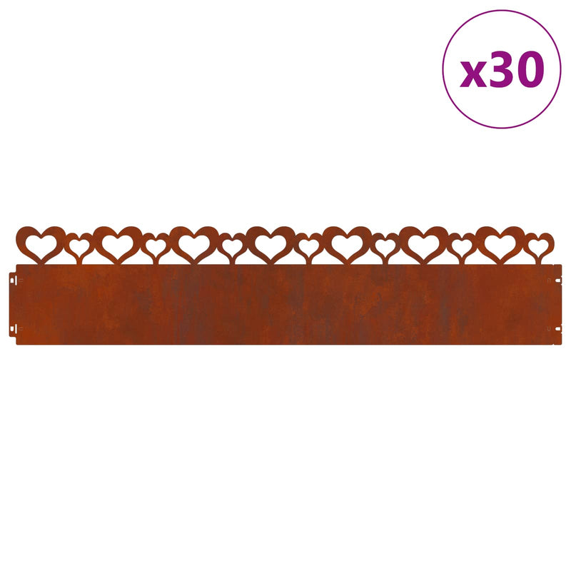 ギャラリービューアに画像をロードする, Vidaxl gazonranden 30 pcs roestig 103 x 0,05 x 22 cm cortenstaal