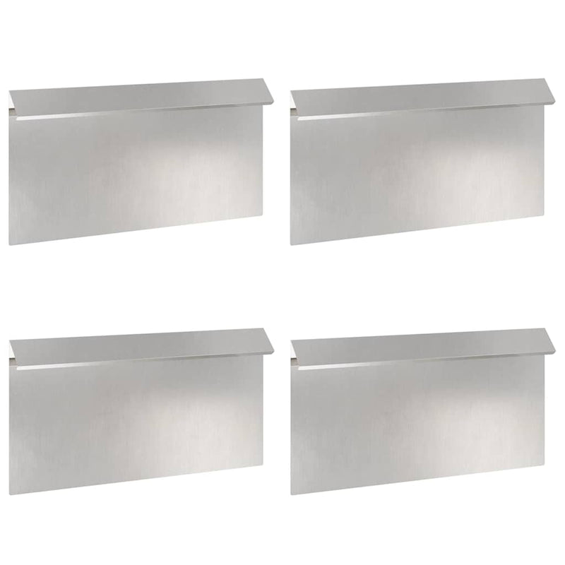 ギャラリービューアに画像をロードする, Vidaxl slakkenhekje 4 pcs zilver 50 x 3,5 x 25 cm roestvrij staal