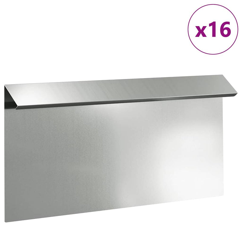 ギャラリービューアに画像をロードする, Vidaxl slakkenhekje 16 pcs zilver 50 x 3,5 x 25 cm