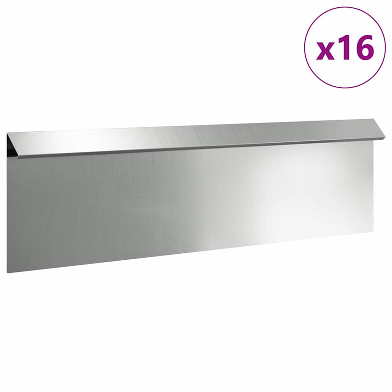 Afbeelding laden in galerijviewer, Vidaxl slakkenhekje 16 pcs zilver 100 x 3,5 x 25 cm