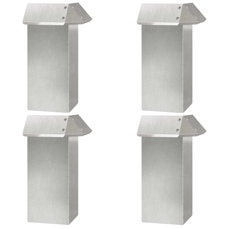 Afbeelding laden in galerijviewer, Vidaxl slakkenhekje 4 pcs zilver 13,5 x 13,5 x 25 cm roestvrij staal