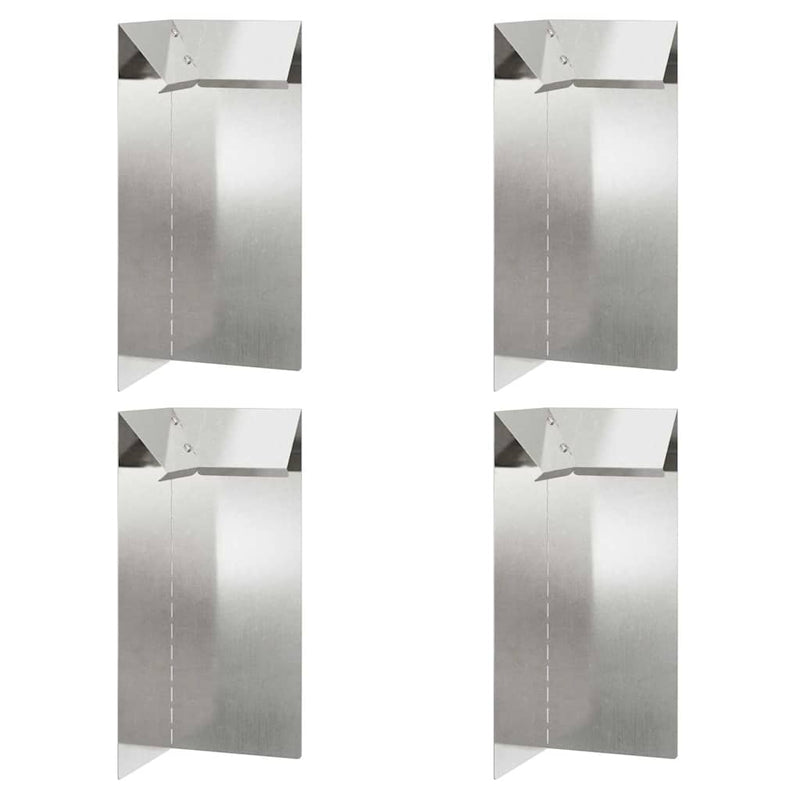 Afbeelding laden in galerijviewer, Vidaxl slakkenhekje 4 pcs zilver 10 x 10 x 25 cm roestvrij staal