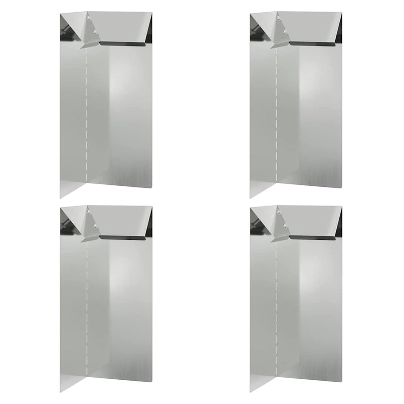 Afbeelding laden in galerijviewer, Vidaxl slakkenhekje 4 pcs zilver 10 x 10 x 25 cm gegalvaniseerd staal
