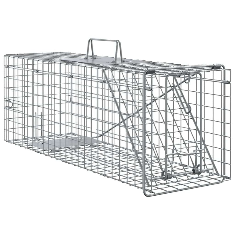 Afbeelding laden in galerijviewer, Vidaxl dierenvallen antraciet 61 x 20 x 21,5 cm staal
