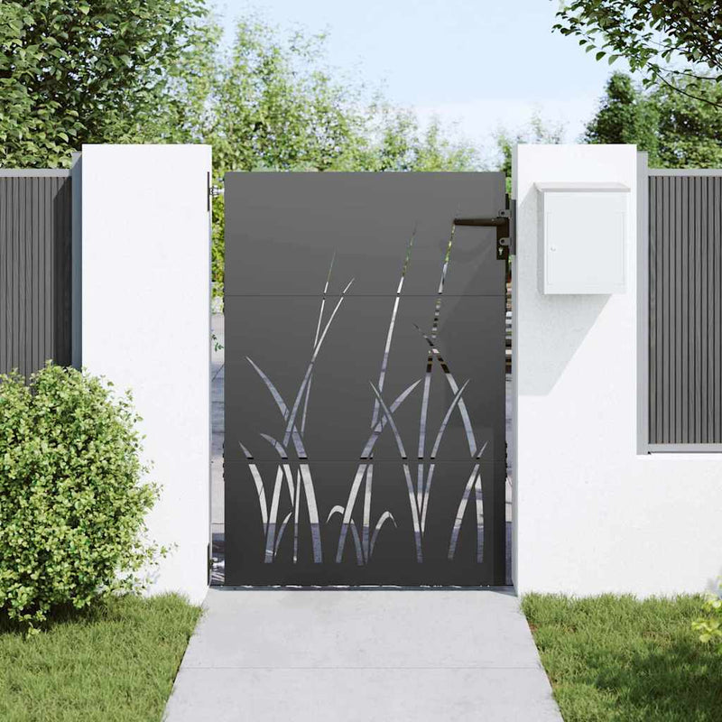 ギャラリービューアに画像をロードする, Vidaxl tuinpoort met slot zwart 85 x 125 cm poedergecoat staal