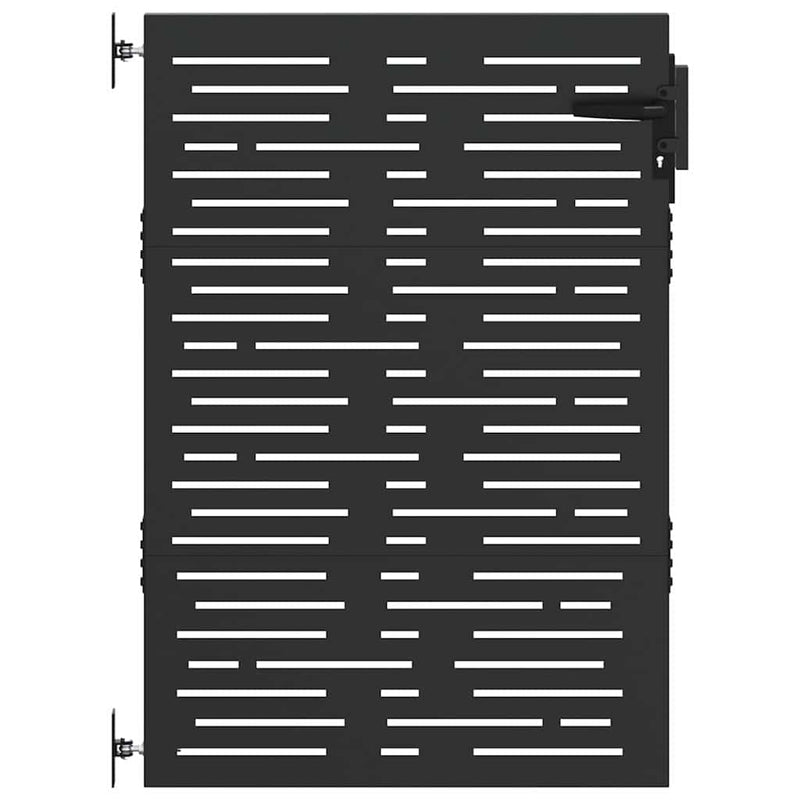 ギャラリービューアに画像をロードする, Vidaxl tuinpoort met slot zwart 85 x 150 cm poedergecoat staal