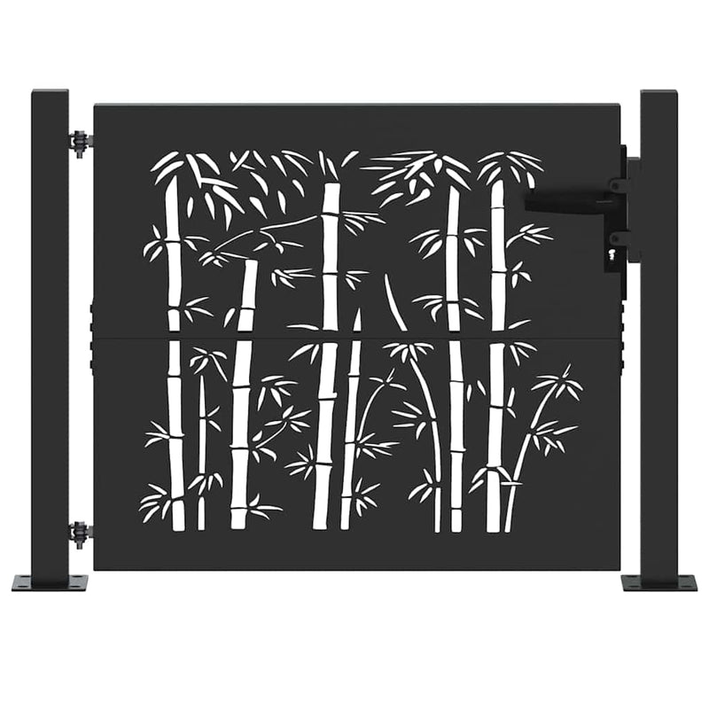 ギャラリービューアに画像をロードする, Vidaxl tuinpoort met slot zwart 110 x 105 cm gepoedercoat staal