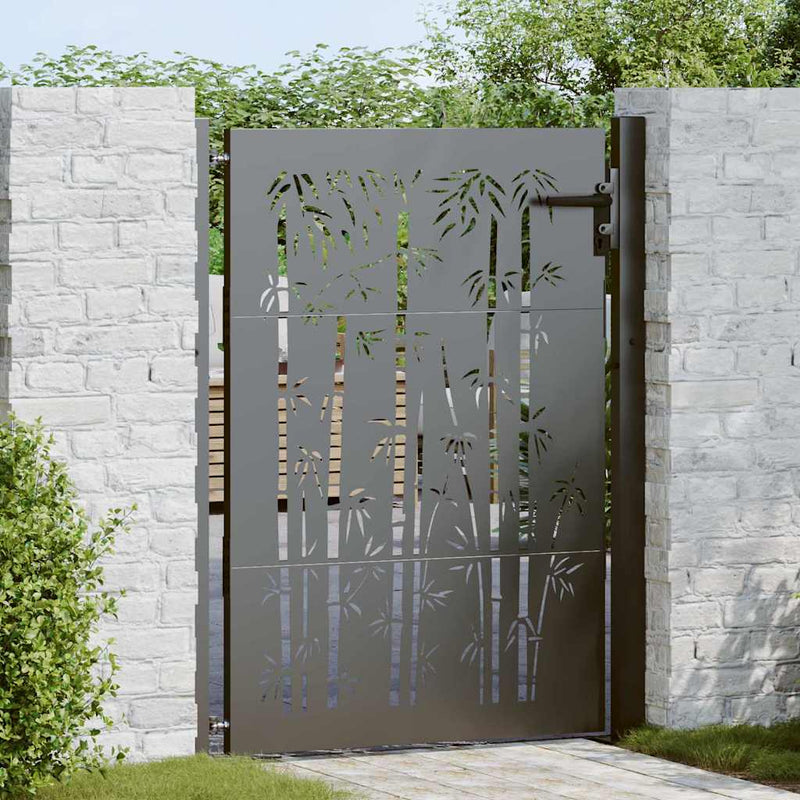 ギャラリービューアに画像をロードする, Vidaxl tuinpoort met slot zwart 110 x 130 cm gepoedercoat staal