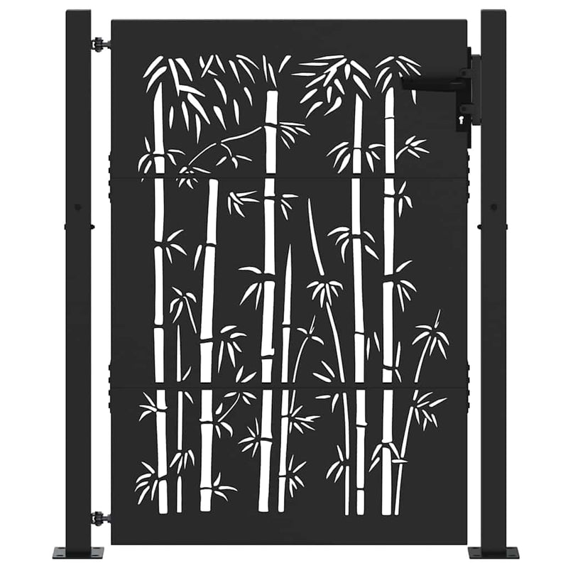 ギャラリービューアに画像をロードする, Vidaxl tuinpoort met slot zwart 110 x 155 cm gepoedercoat staal