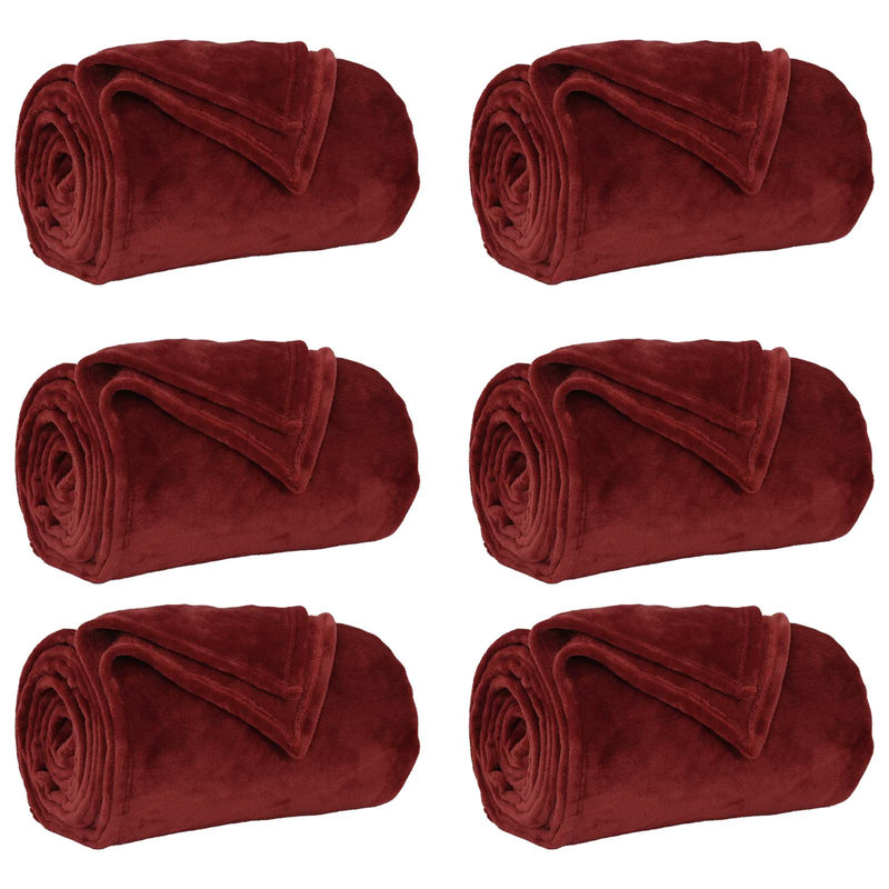 Afbeelding laden in galerijviewer, Vidaxl kleden 6 pcs bordeaux rood 240 x 270 cm fleece