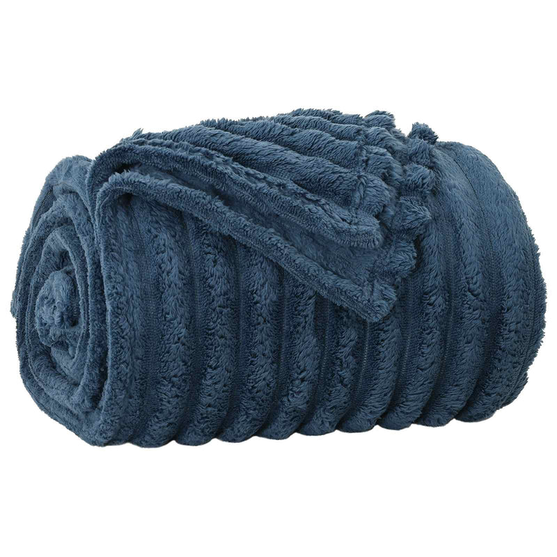 Afbeelding laden in galerijviewer, Vidaxl gooi deken marineblauw 150 x 130 cm fleece