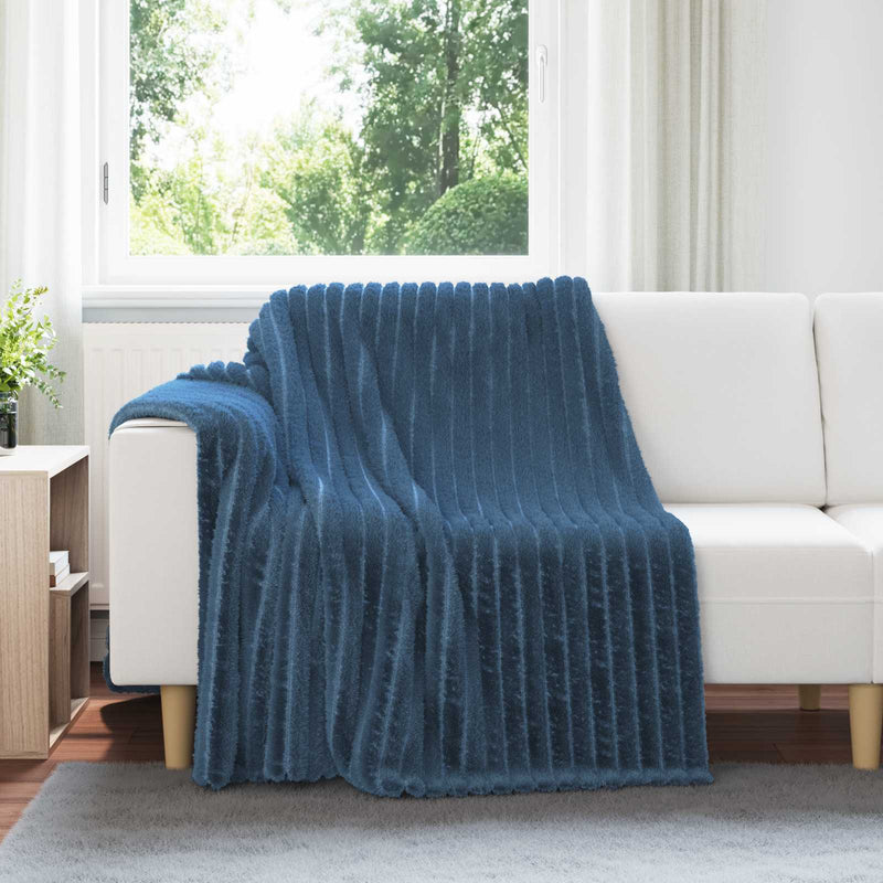 Afbeelding laden in galerijviewer, Vidaxl gooi deken marineblauw 200 x 150 cm fleece