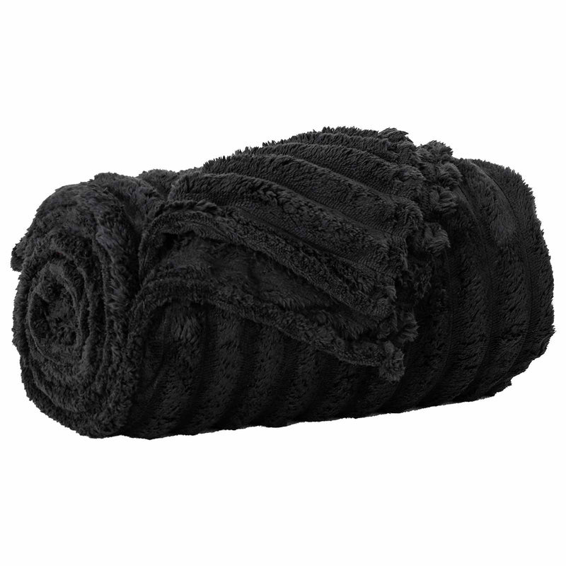 Afbeelding laden in galerijviewer, Vidaxl gooi deken zwart 150 x 130 cm fleece