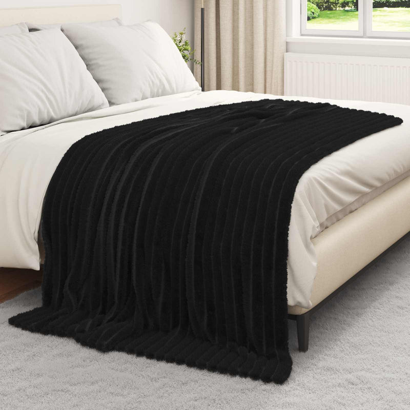 ギャラリービューアに画像をロードする, Vidaxl gooi deken zwart 200 x 150 cm fleece