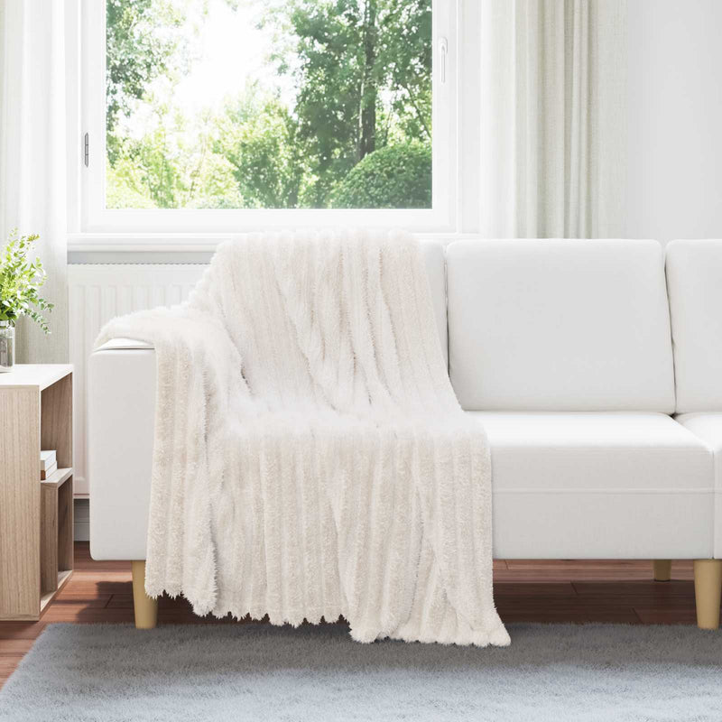 Afbeelding laden in galerijviewer, Vidaxl gooi deken crème 150 x 130 cm fleece