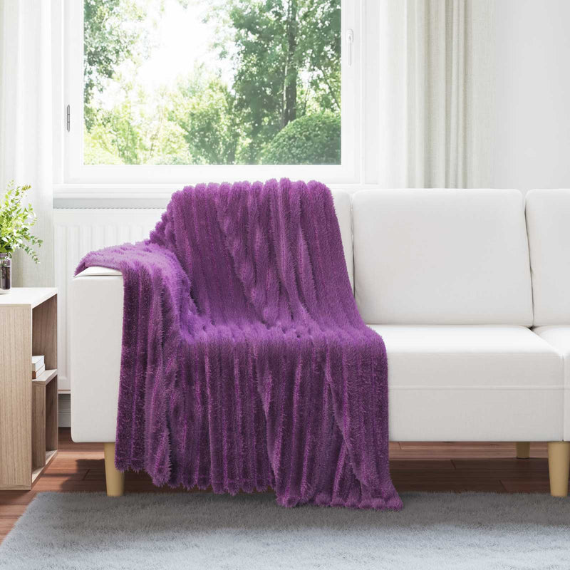 Afbeelding laden in galerijviewer, Vidaxl gooi deken paars 150 x 130 cm fleece