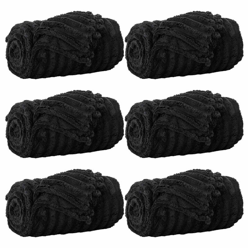 ギャラリービューアに画像をロードする, Vidaxl kleden 6 pcs zwart 150 x 130 cm fleece