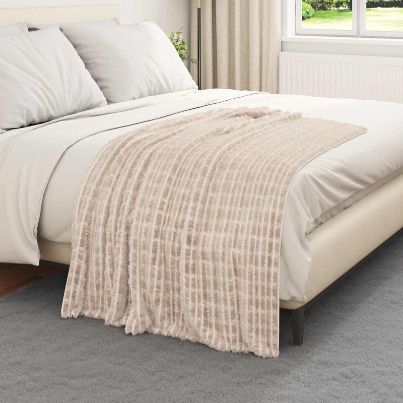 Afbeelding laden in galerijviewer, Vidaxl gooi deken beige 150 x 130 cm fleece