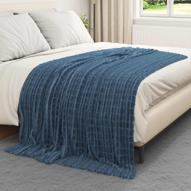 ギャラリービューアに画像をロードする, Vidaxl gooi deken marineblauw 200 x 150 cm fleece