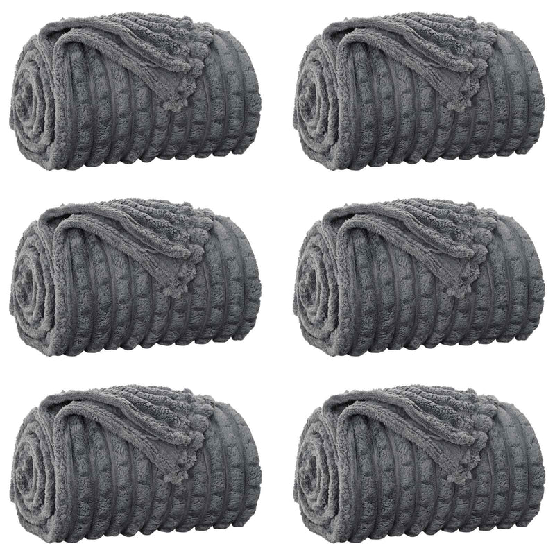 Afbeelding laden in galerijviewer, Vidaxl kleden 6 pcs donkergrijs 270 x 240 cm fleece