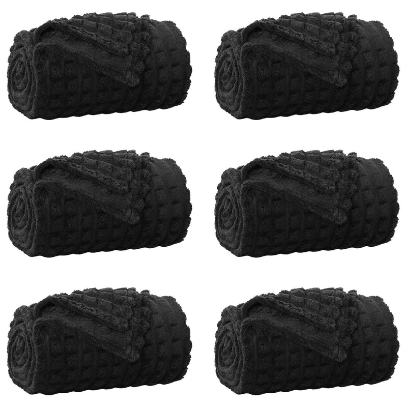 Chargez l'image dans la visionneuse de la galerie, Vidaxl kleden 6 pcs zwart 150 x 130 cm fleece