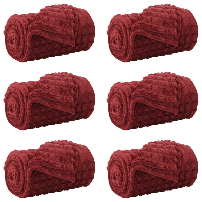 Chargez l'image dans la visionneuse de la galerie, Vidaxl kleden 6 pcs bordeaux rood 200 x 150 cm fleece