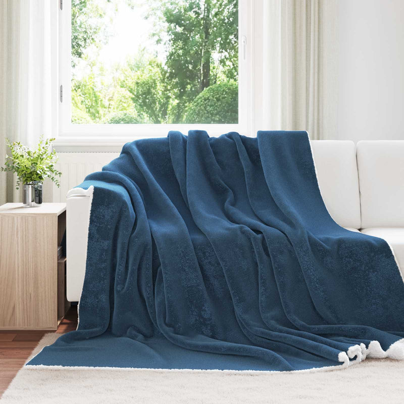 ギャラリービューアに画像をロードする, Vidaxl gooi deken marineblauw 220 x 240 cm fleece