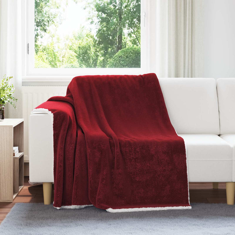 Afbeelding laden in galerijviewer, Vidaxl gooi deken bordeaux rood 150 x 200 cm fleece