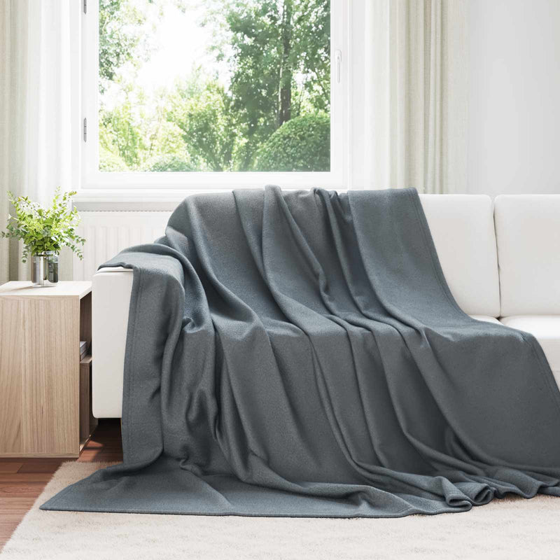 Afbeelding laden in galerijviewer, Vidaxl gooi deken donkergrijs 240 x 220 cm fleece