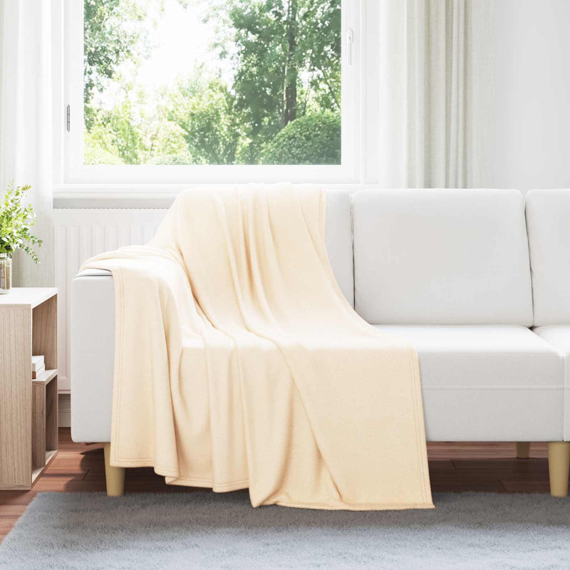 Afbeelding laden in galerijviewer, Vidaxl gooi deken crème 170 x 130 cm fleece