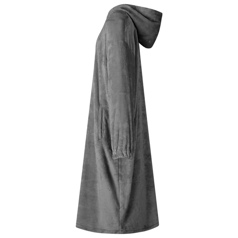 ギャラリービューアに画像をロードする, Vidaxl deken hoodie donkergrijs s flanel