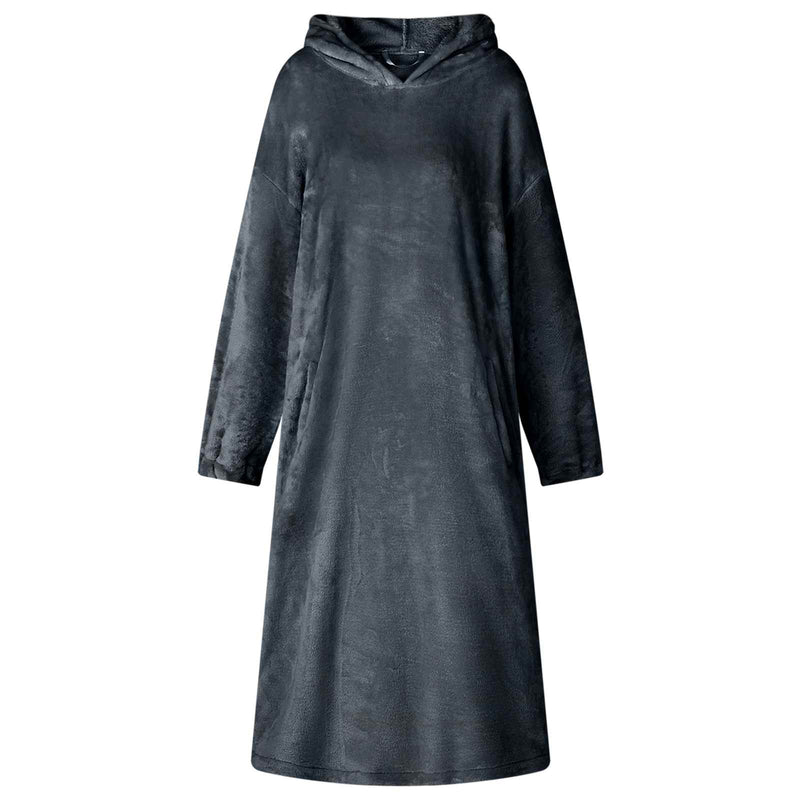 Chargez l'image dans la visionneuse de la galerie, Vidaxl deken hoodie marineblauw m flanel