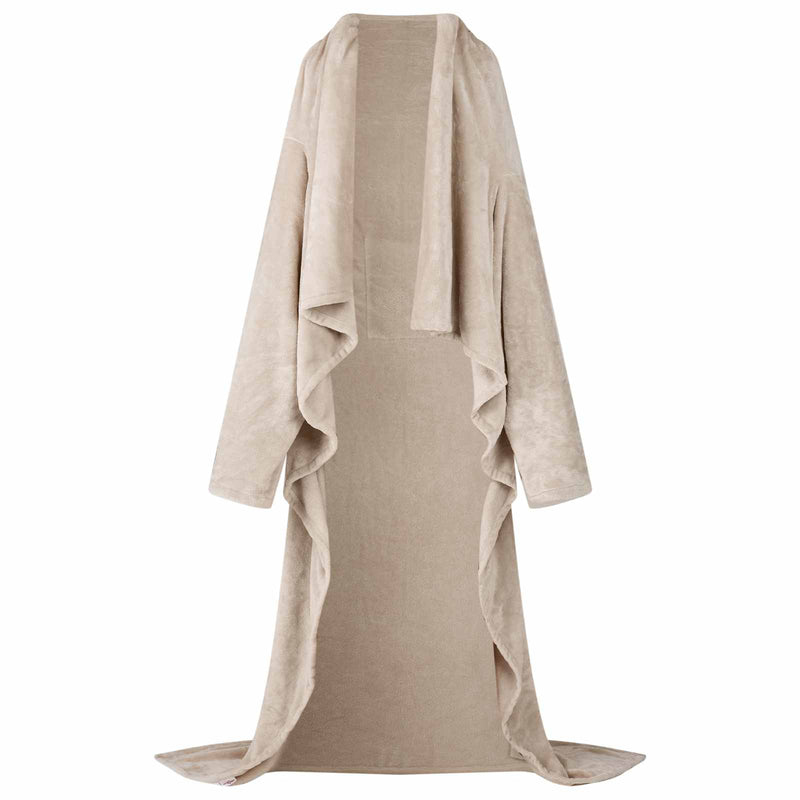 Afbeelding laden in galerijviewer, Vidaxl deken hoodie beige f flanel