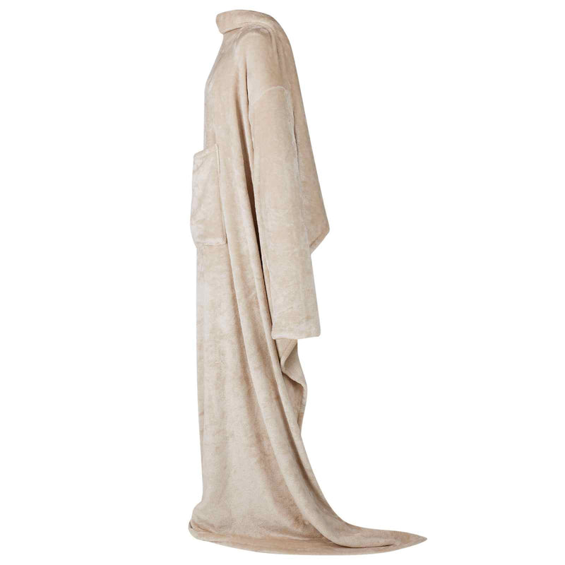 Afbeelding laden in galerijviewer, Vidaxl deken hoodie beige f flanel