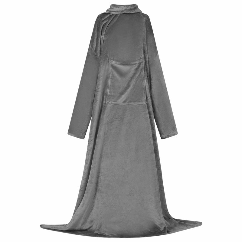 Afbeelding laden in galerijviewer, Vidaxl deken hoodie donkergrijs f flanel