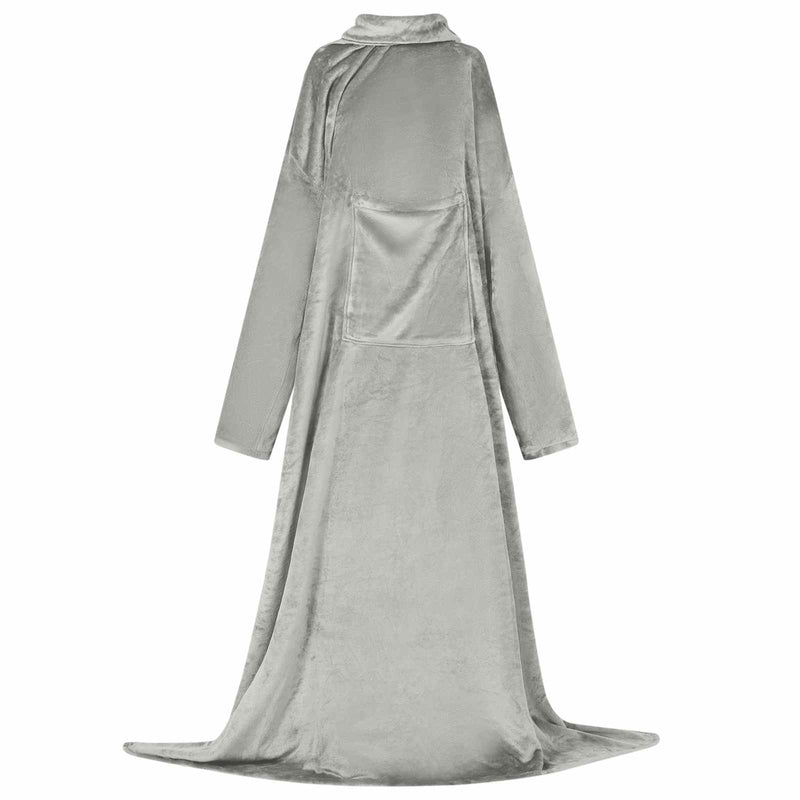 Afbeelding laden in galerijviewer, Vidaxl deken hoodie grijs f flanel