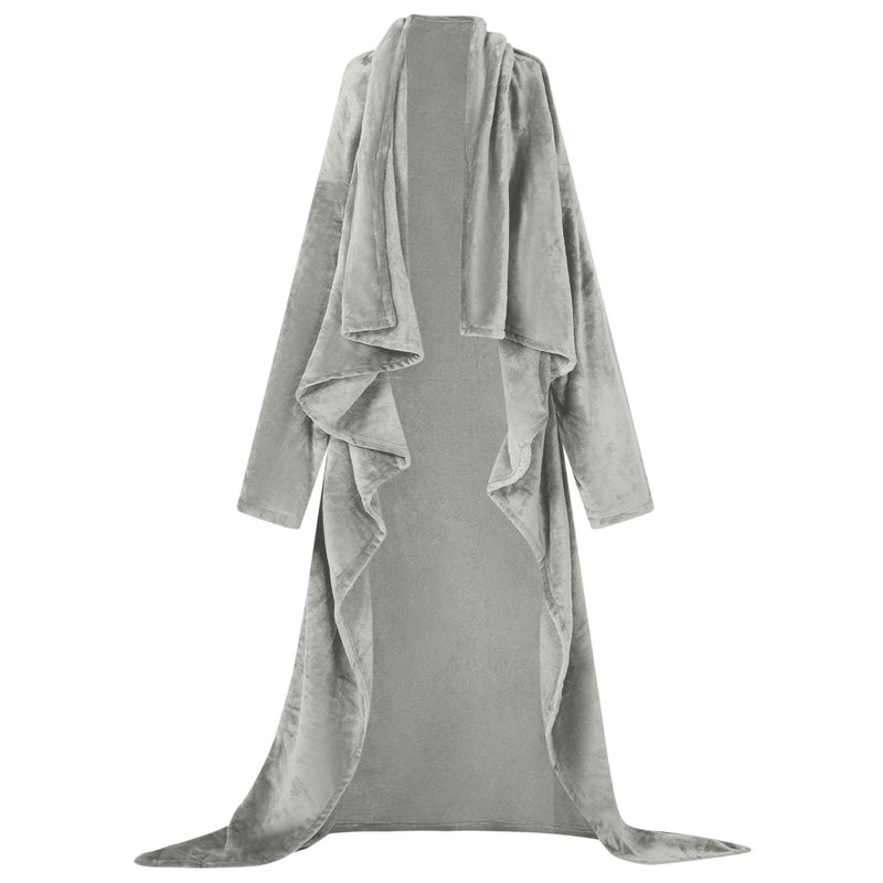 Afbeelding laden in galerijviewer, Vidaxl deken hoodie grijs f flanel