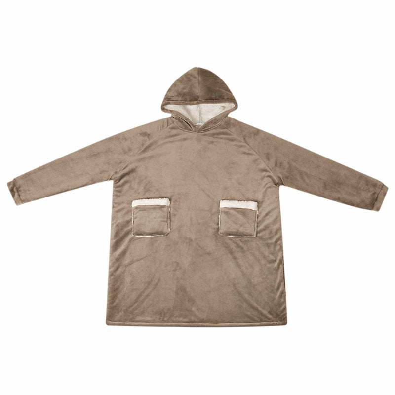 Chargez l'image dans la visionneuse de la galerie, Vidaxl deken hoodie kameel l fleece en flanel