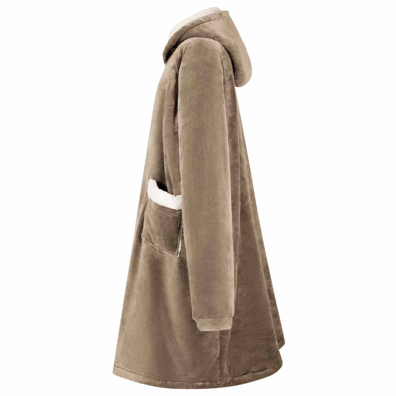 Chargez l'image dans la visionneuse de la galerie, Vidaxl deken hoodie kameel l fleece en flanel