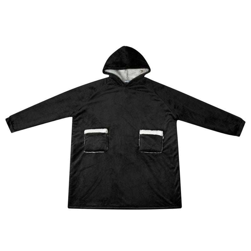 ギャラリービューアに画像をロードする, Vidaxl deken hoodie zwart l fleece en flanel