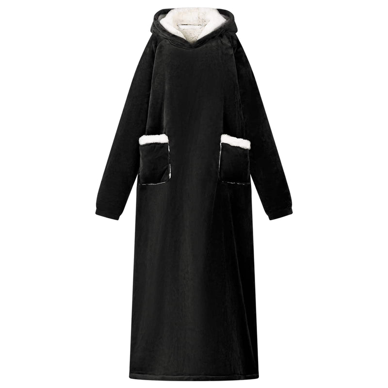 ギャラリービューアに画像をロードする, Vidaxl deken hoodie zwart l fleece en flanel