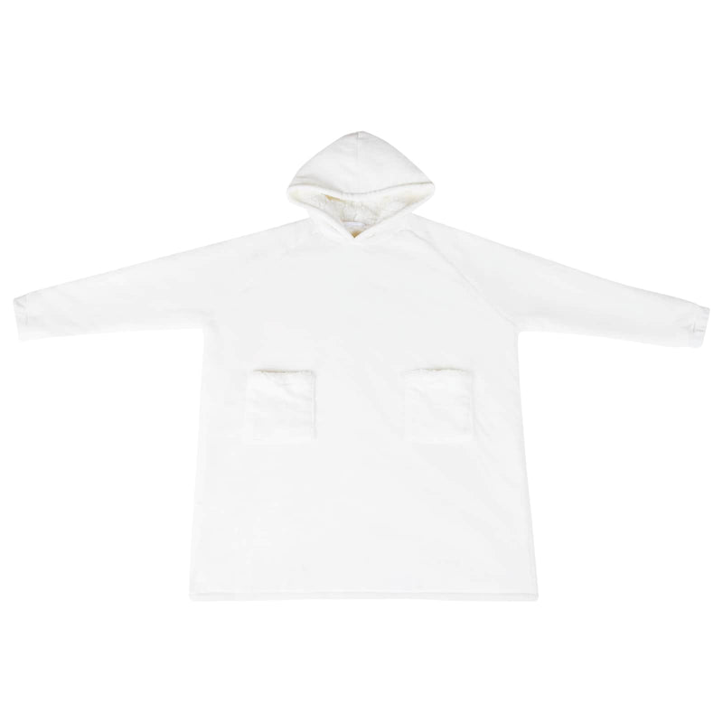 Afbeelding laden in galerijviewer, Vidaxl deken hoodie wit m fleece en flanel