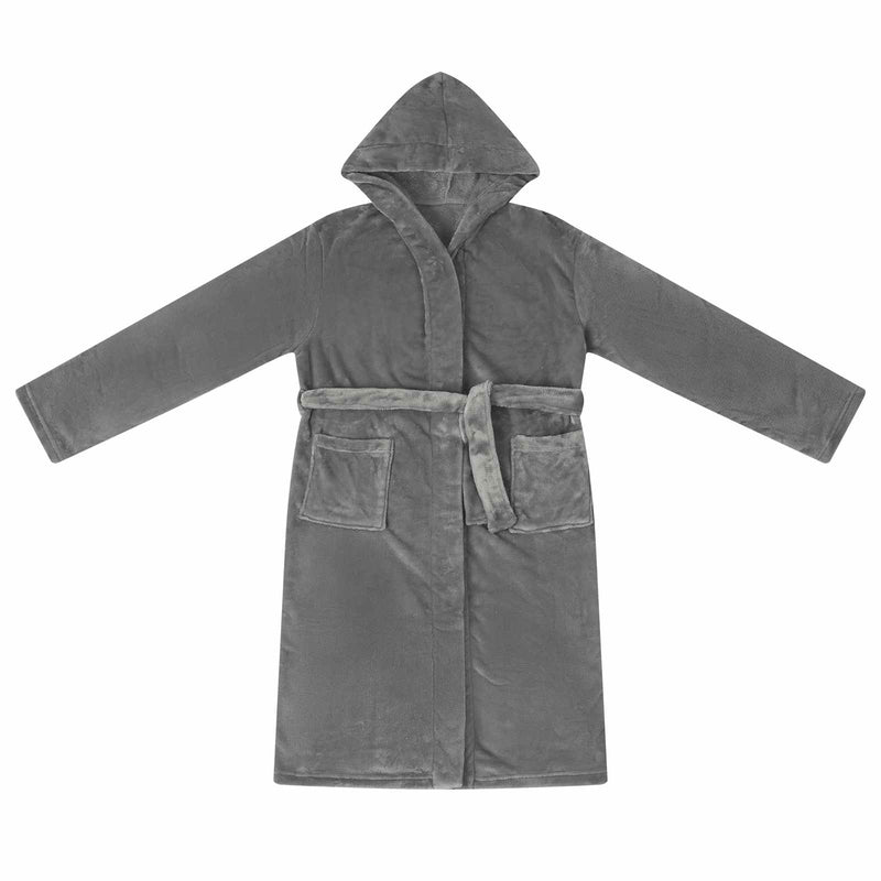 Afbeelding laden in galerijviewer, Vidaxl badjas hoodie donkergrijs xxl flanel