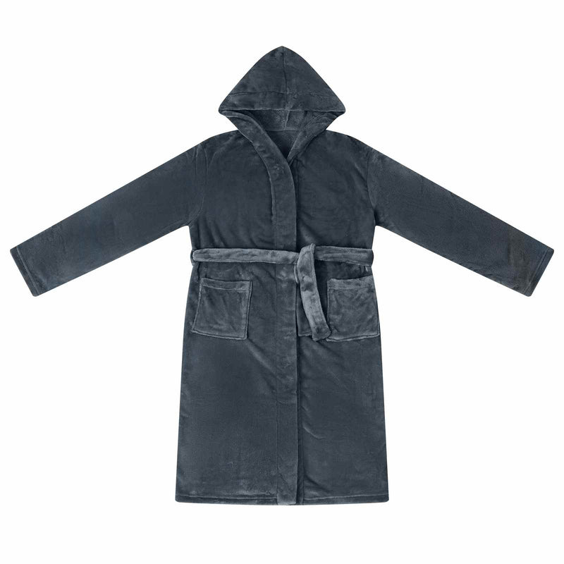 Afbeelding laden in galerijviewer, Vidaxl badjas hoodie marineblauw m flanel