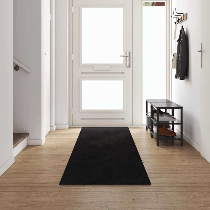 Chargez l'image dans la visionneuse de la galerie, Vidaxl tapijt loper zwart 80 x 500 cm 100% polypropylene tuft