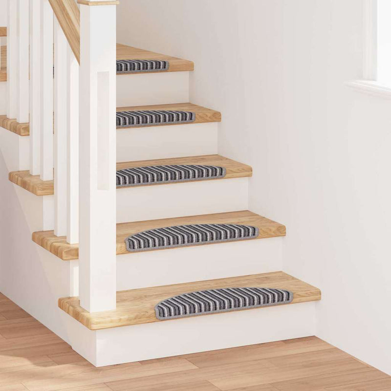 Afbeelding laden in galerijviewer, Vidaxl zelfklevende trapmatten 15 pcs grijs 56 x 17 x 3 cm