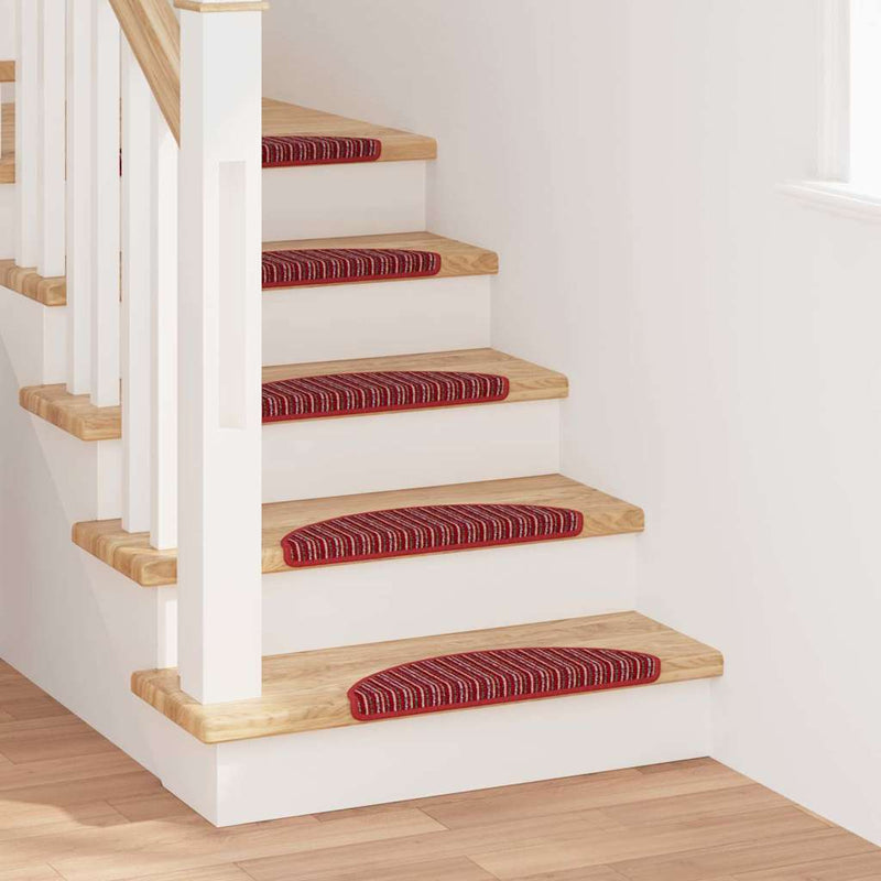 Afbeelding laden in galerijviewer, Vidaxl zelfklevende trapmatten 15 pcs rood 56 x 17 x 3 cm