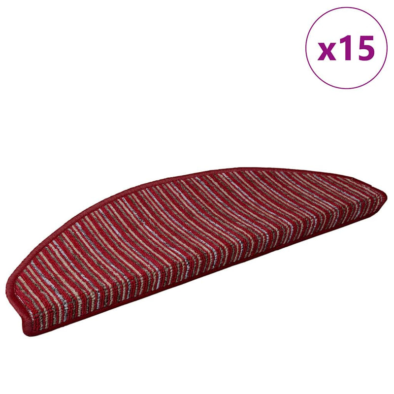 Afbeelding laden in galerijviewer, Vidaxl zelfklevende trapmatten 15 pcs rood 65 x 21 x 4 cm