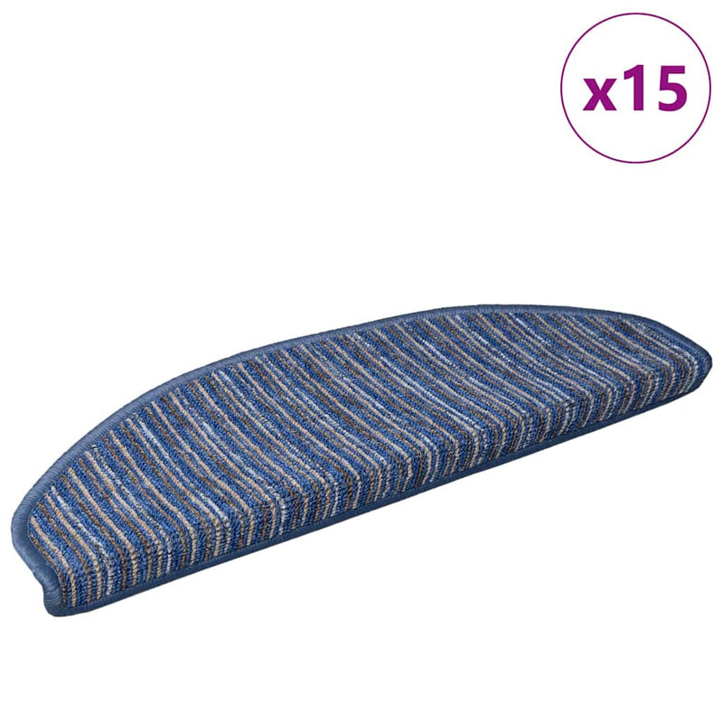 Afbeelding laden in galerijviewer, Vidaxl zelfklevende trapmatten 15 pcs blauw 65 x 21 x 4 cm