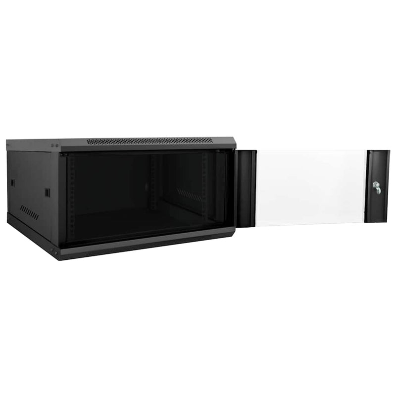 Chargez l'image dans la visionneuse de la galerie, Vidaxl netwerk kabinet met opslag zwart 60 x 60 x 35 cm staal